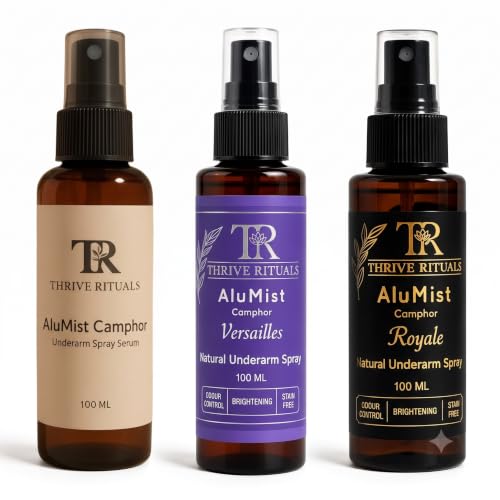 Image of AluMist Natural Alum Underarm Spray for Men & Women | Natural Deodorant | Alcohol-Free Formula | Long-Lasting Odour Protection | 100 ml (Camphor, Versailles & Royale)