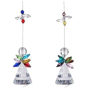 JAHEMU Crystal Suncatcher engel Feng Shui prisma’s hangornament raamdecoratie kristallen bal prisma decor voor raam tuin…