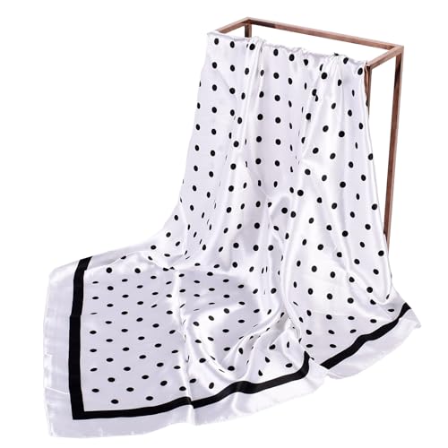 Classic Wave Point Square Scarf - Trendy Scarves Silk Bandanas for Women Hair Wrap Sleeping2