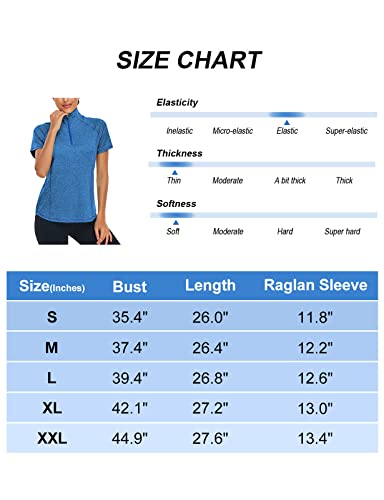 Luranee Dry Fit Shirts Women, Luranee V Neck Collared Polo Shirts Athletic Short Sleeve Tennis Volleyball Tops Breathable Moisture Wicking Exercise Running Yoga Workout Pullover Stretchy Polyester Tshirts L thumb #6