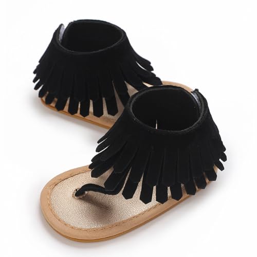 Generic Infant Baby Sandals for Girls Summer Beach Flip-Flops Tassel Princess Flat Non Slip Newborn Crib Shoes3