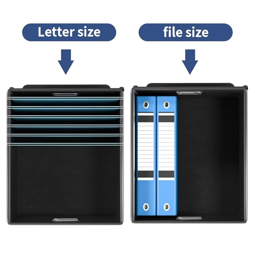 Image of File Organizer Box with Lids, Collapsible File Folder Organizer