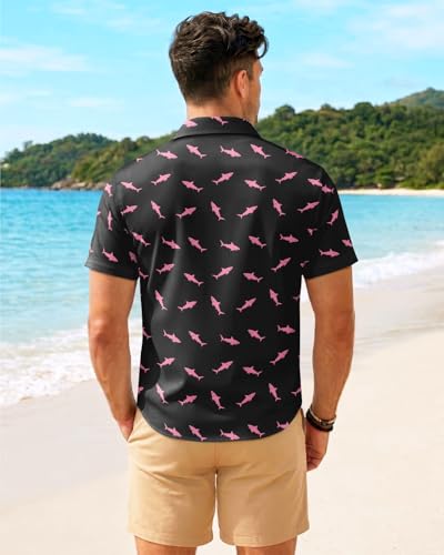 Image of 99TIMORO Fathers Film Button Down Shirt for Men, Funny Hawaiian Short Sleeve Top, Summer Beach Gifts