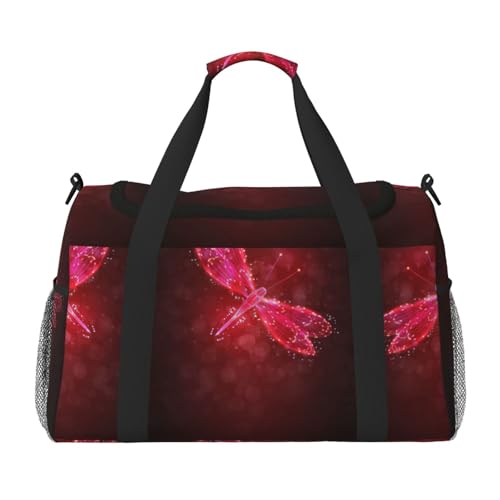 Bolsa de viaje nocturna con estampado de libélula roja