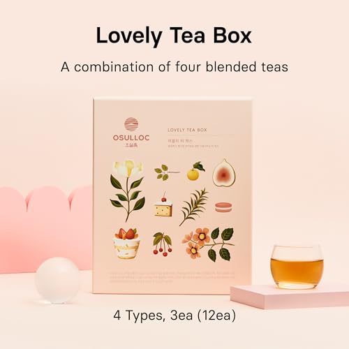 image for OSULLOC Lovely Tea Gift Box Set (12 count, 4 flavors x 3 EA) | Premium