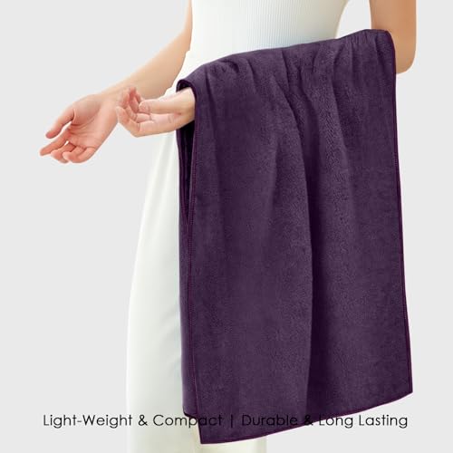 Image of HOUSSE Premium Microfiber Bath Towel | Large 75x150cm Quick Dry Towels for Women Men & Kids |Soft Plush 550 GSM | Ultra Absorbent for Home Swimming Sports & Travel (Wine)