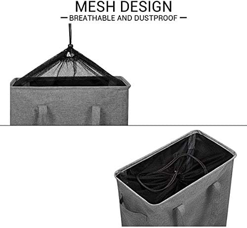 Chrislley Slim Laundry Basket Small Foldable Laundry Hamper Collapsible Washing basket Durable Laundry Bin with Handle