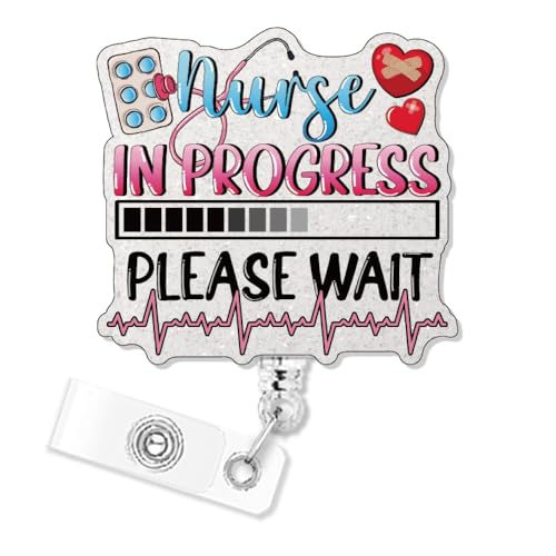 Xipromi Nurse in Progress Please Wait Retractable Glitter Badge Reels Clip