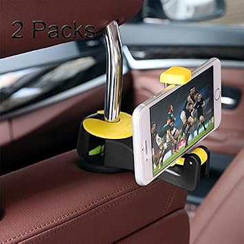 Car Storage Hook 2 Packs Car Headrest Hook Car Phone Holder Seat Back Hanger for Cloth Foldable Clip Bag Handbag Purse Grocerys Organizer Bag auto hooks