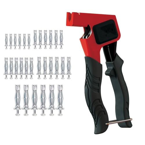 Kit Cheville avec Pince, Bouchons Muraux en Métal, avec 30 Chevilles Métalliques à Cavité M4/M5/M6 avec Vis