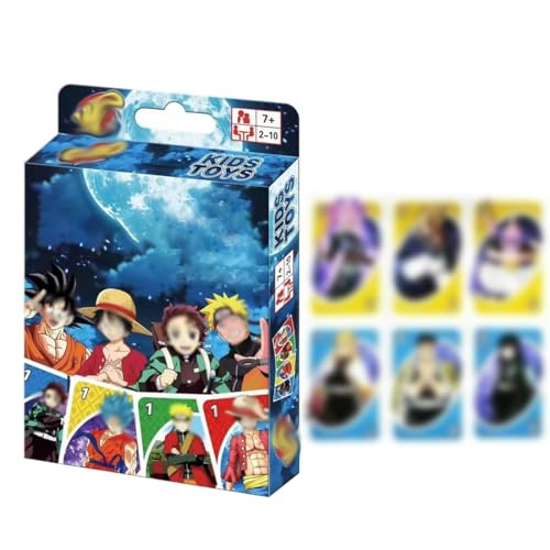 CWED 1 Artikel UNO Kartenspiel für die Famile,Naruto uno flip Perfekt als Kinderspiel, Reisespiel oder Spiel für Erwachsene, für 2-10 Spieler,reisespiele,gesellschaftsspiele