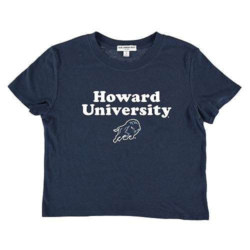 Suburban Riot Howard University Official Vintage Dylan Women's Short Sleeve Crop Top (X-Large) Navy