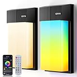 OIYN Outdoor Wall Lights 2 Pack, Smart LED RGBICWW Porch Lights Outdoor, Modern 1500LM Exterior Lighting Fixtures, IP65 Waterproof Color-Changing Wall Lamp for House, Patio, Garage, Yard