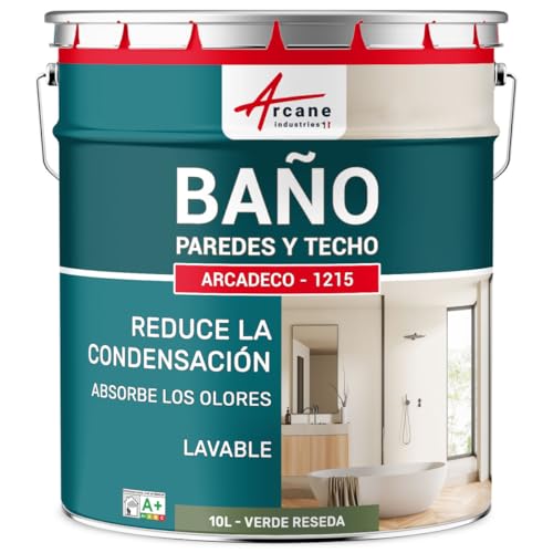 Pintura para paredes y techos de baño: ARCADECO - 1215 - Verde Reseda - RAL 6011 - ARCANE INDUSTRIES