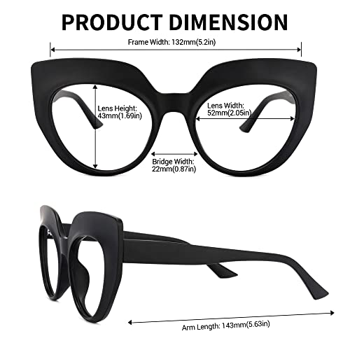 Image of Zeelool Cat Eye Blue Light Blocking Glasses for Women Chic Thick Eyewear Depp OP01884-06 Black