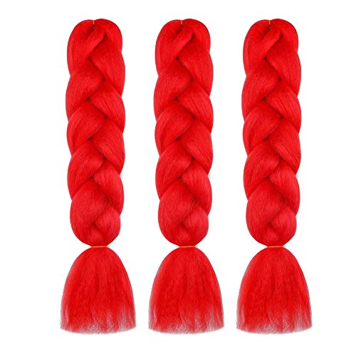 MY LIKE Orange Red Braiding Hair 100g/Pcs 3Pcs/Lot Synthetic Braiding Hair Extensions Kanekalon Fiber Ombre Jumbo Twist Braids Hair for Black Women