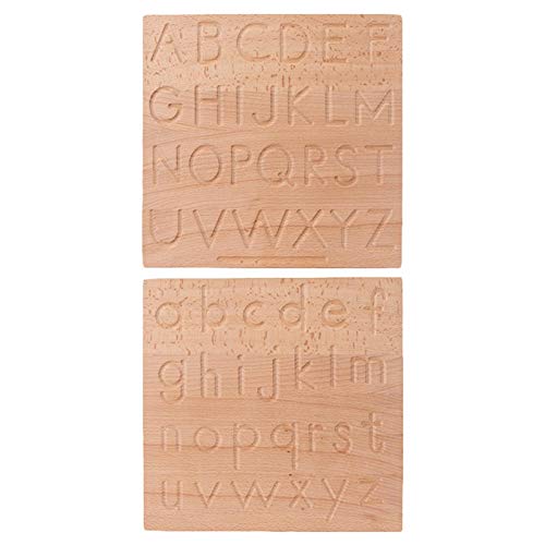HJUI Tablero De Escritura para Niños, Tablero De Madera para Trazar El Alfabeto, Tablero De Madera para Escribir Números Montessori, Tablero para Escribir Letras Interesantes para La Educación Cover