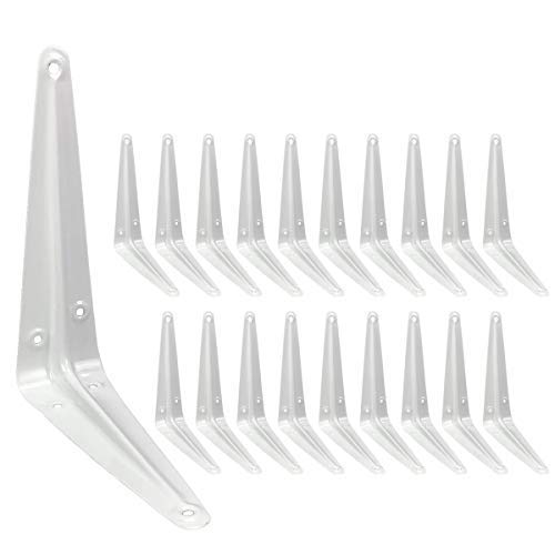 Buy 20Pcs White Wall Shelf Brackets 6 Inch, Heavy Duty L Bracket Corner