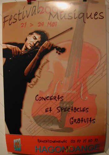 Affiche Festival De Musique Hagondange 40x60cm pour décoration murale