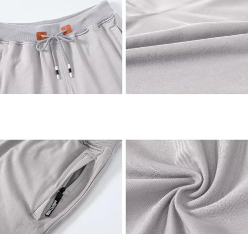 QPNGRP Mens Shorts Casual Drawstring Zipper Pockets Elastic Waist3