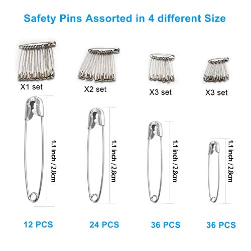 image for YHYZ Safety Pins Assorted Sizes, Heavy Duty Large 2 Inch Safety Pins +