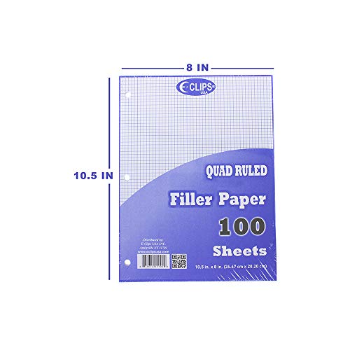 Craft County Papel de enchimento pautado de folha solta com perfurador de 3 furos – Material de escr