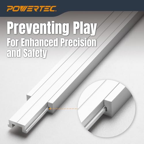 POWERTEC 48" Miter T Track w/T-Bar for Table Saw, Router Table, Band Saw, Works with 3/4” x 3/8” Miter T Slot, Miter Gauge, T Track Accessories for Woodworking and Sliding Jigs, 1 Set (71156) by POWERTEC - Image 2