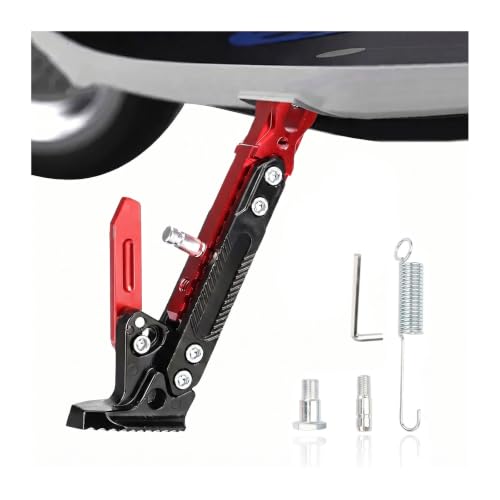 Verstellbarer Motorrad Seitenständer für Triumph Tiger 1200 2022–2026, CNC Aluminium Legierung Modifizierter Ständer, Seitenständer,Red