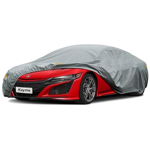 Kayme Heavy Duty Car Cover Custom Fit Acura NSX (1990-2023) Waterproof All Weather for Automobiles, Full Exterior Covers Sun Rain UV Protection.(Del