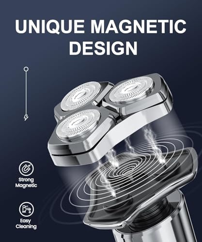 Image of Electric Razor for Men，10,000RPM High-Speed Motor, IPX8 Waterproof, 𝐔𝐩𝐠𝐫𝐚𝐝𝐞𝐝 𝐂𝐮𝐫𝐯𝐞𝐝 𝐑𝐚𝐳𝐨𝐫 𝐅𝐨𝐢𝐥， Quick Charge & Travel Lock，Gifts for Men Husband Father