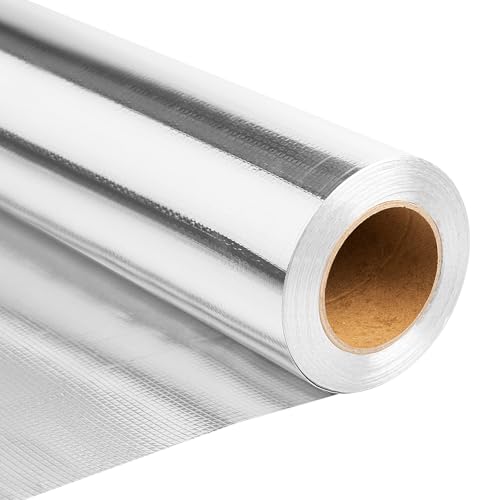 ZXQDRE Sauna Foil Vapor Barrier 400 sqft Aluminum Insulation Roll Heavy-Duty Non-Perforated Reflective Thermal Barrier for Energy Efficient Sauna Attic Garage and Crawl Space (4FT x 100FT)