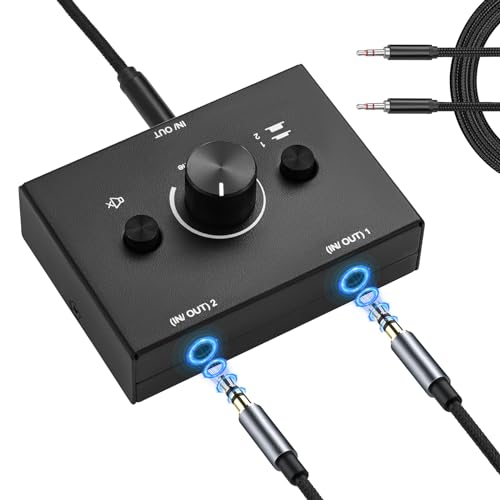 3.5mm Stereo Audio Switch Audio Switcher Passive Speaker Headphone Manual Selector Splitter Box Audio Sharing by Zeroffi - Used condition - US$18.56
