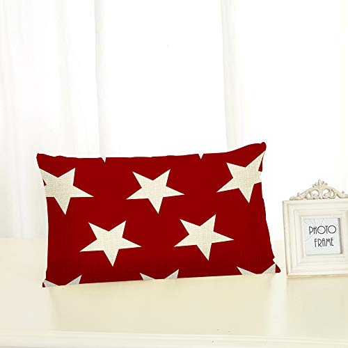 Nicokee Throw Pillow Cover Flag Stars Galaxy Red Decorative Pillow Case Home Decor 20X12 Inches Pillowcase #TOP3