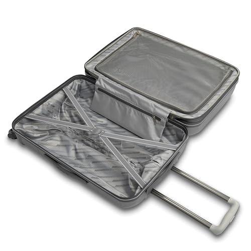 American Tourister Stratum 2.0 Expandable Hardside Luggage with Spinner Wheels, 2PC SET 20/24, Silver4