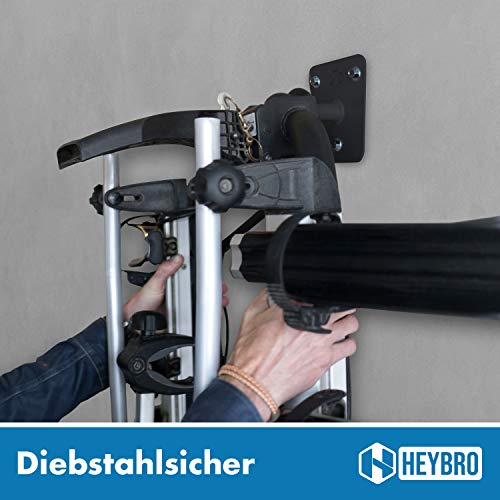 HeyBro® Universal Wandhalterung für Fahrradträger - inklusive Befestigungsmaterial - optimale und stylische Halterung für Ihren Fahrradheckträger - Hingucker in jeder Garage und Keller