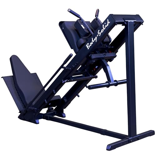 Body-Solid GLPH1100B Prensa de Piernas + Hack Squat Profesional 2 en 1 &ndash; Soporta 454 kg &ndash; Estructura Acero 11-Calibre 5 x 10 &ndash; Sistema Quad Track Ultra Suave &ndash; Uso Dom&eacute;stico y Semiprofesionial &ndash; Negro