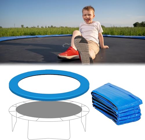 awliye 15 ft Trampoline Replacement Mat, Durable Trampoline Safety Replacement Pad, Waterproof Trampoline Spring Cover, Round Without Hole for Pole, Trampoline Accessories Make Trampoline Look New