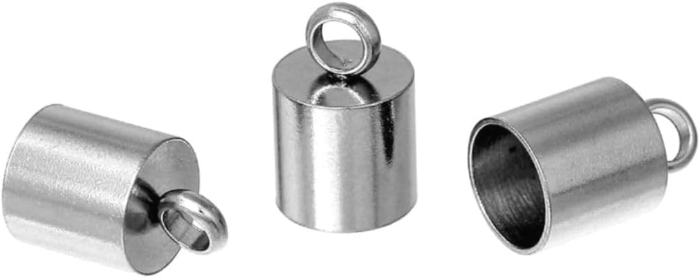 100pcs Adabele 304 Stainless Steel Tube Cord End Cap Glue in Endcap Barrel for 2.5mm Cord Wire Thread DIY Craft Jewelry Making SJF216-3