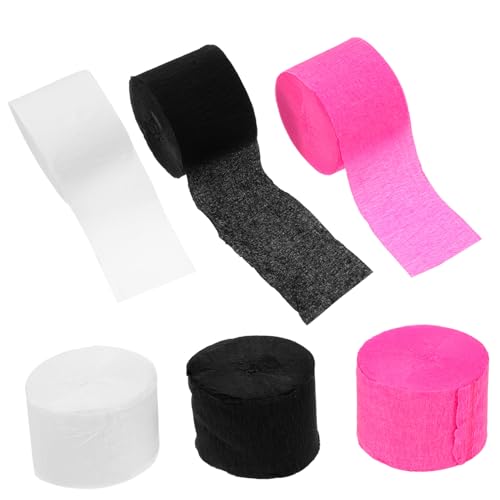 HOODANCOS Delicate Crepe Paper Streamers 6 Rolls for Party Decorations Wedding Streamers