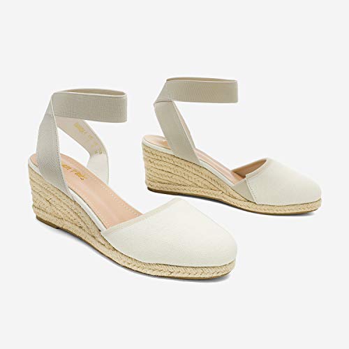 Image of DREAM PAIRS Women's Ankle Strap Wedge Sandals | Espadrilles Sandals, Elastic Ankle Strap, Cushioned Comfort for Summer Outfit, Fashion Dressy Shoes