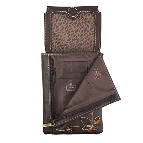 Image of CHALA RFID Criss Crossbody Cell Phone Purse - Women Faux Leather Xbody Handbag with Adjustable Strap