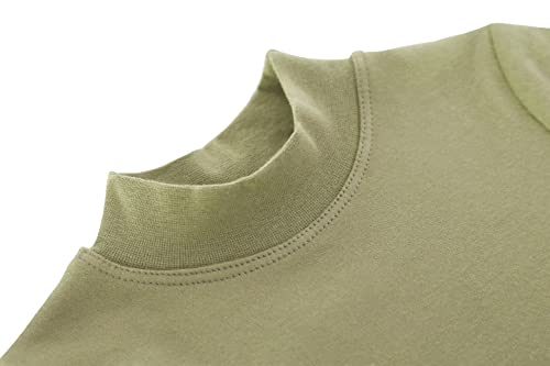 Image of Lilax Girls' Basic Long Sleeve Mock Turtleneck Cotton T-Shirt