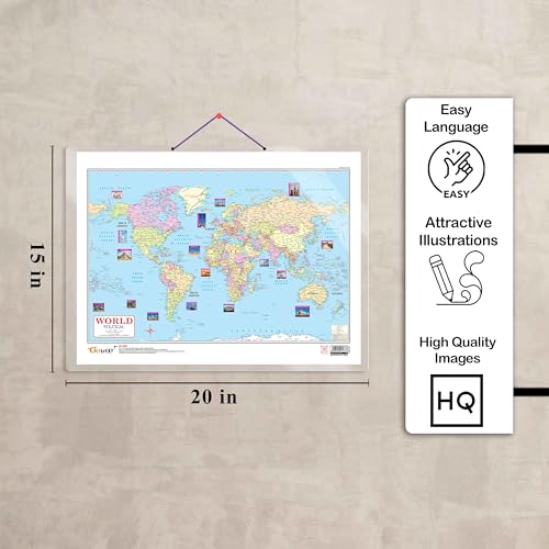 Image of GO WOO WORLD POLITICAL CHART HARD LAMINATED | Fun with World Politics Chart