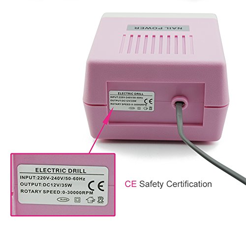Miniatura 6 de KADS 30000RPM Rosa Nail Art Taladro Equipo de Uñas Herramientas de Manicura Pedicura Acrílicos Rosa Eléctrico Arte de Uñas Taladro Dedo y Dedo Juego
