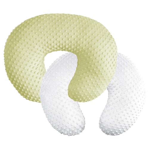 iEvolve Nursing Pillow Cover Breast feeding Pillow cover for Baby Boy Girl,Cover Only(Mustard&White Pack of 2)