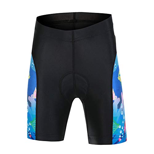 YFPICO Unisex Enfant Garçon Fille Maillot de Cyclisme Manches Courtes Cuissard de Cycliste Rembourré Thermique, Bleu, 7-8 Ans/M Cover