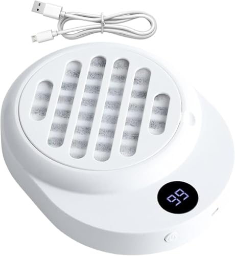Colector de polvo de uñas recargable, máquina de succión compacta inalámbrica con filtro reutilizable para esmalte de gel acrílico, manicura, pedicura, salón de belleza y hogar