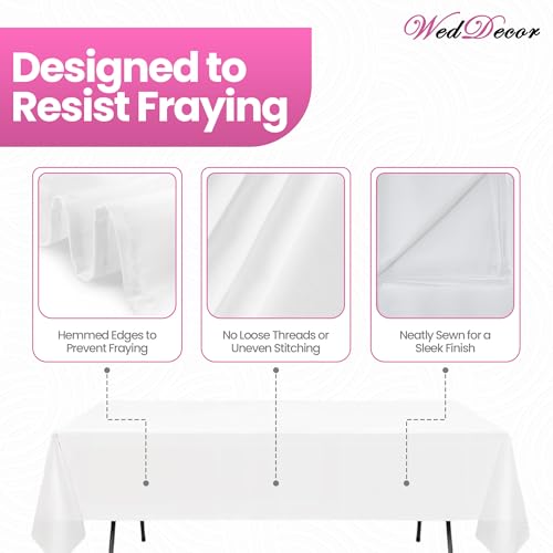 Nappe rectangulaire durable en polyester 228x399 cm lavable pour fêtes et dîners - 6
