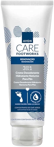Avon – Creme Desodorante para Pés Footworks Care Noturno 3 em 1 80g