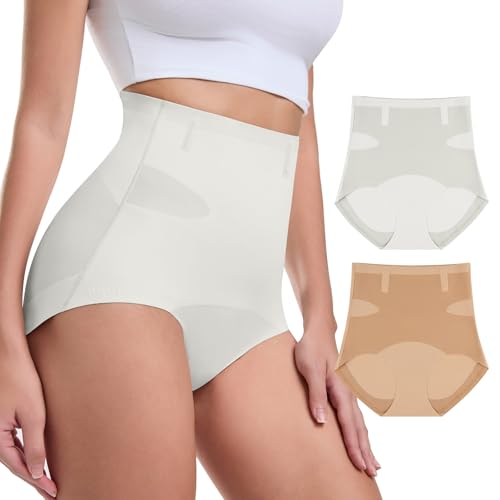 Culotte gainante taille haute sans coutures : lot de 2 sous-vêtements invisibles pour femme